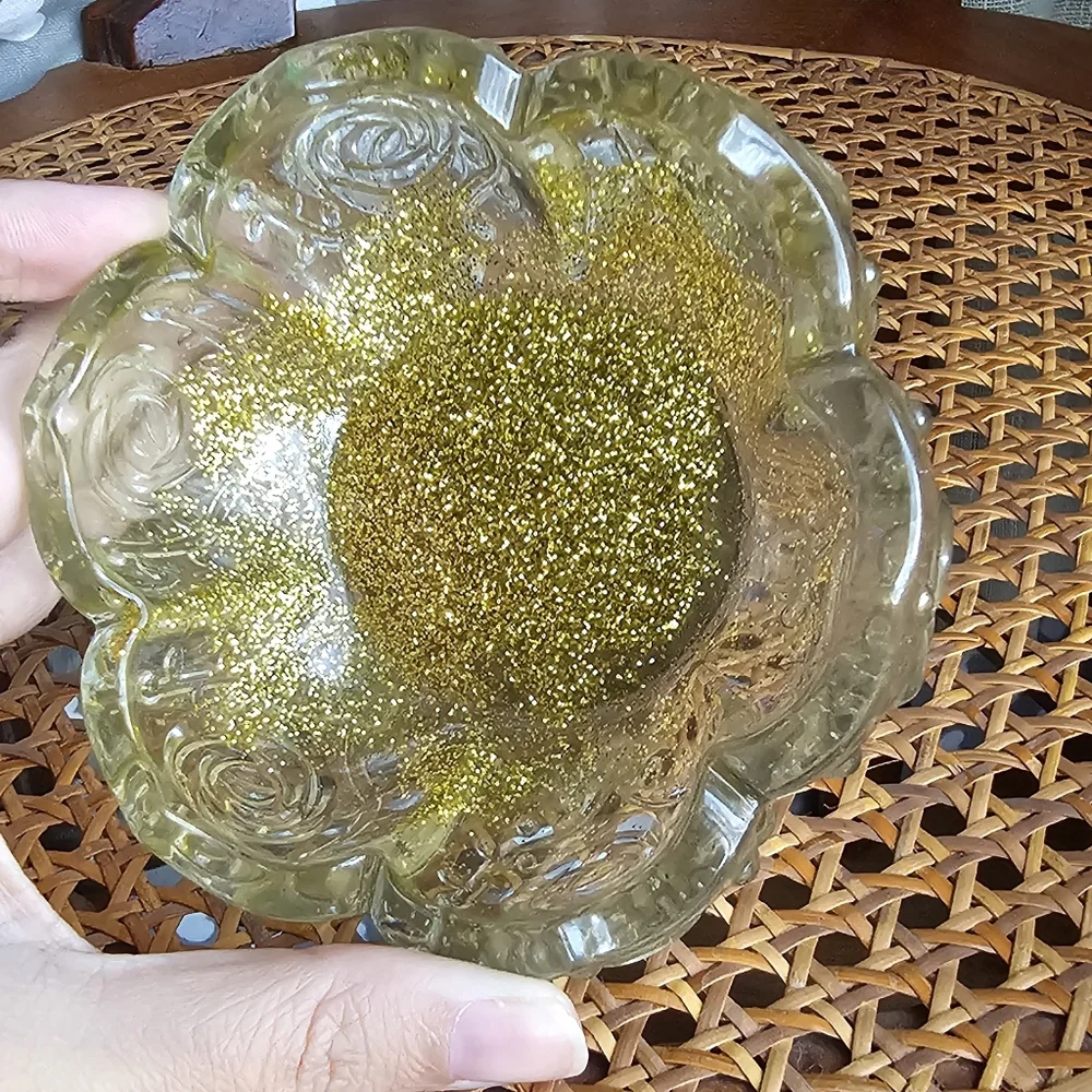 Handmade Resin Beautiful Beacons Gold Glitter Trinket Bowl